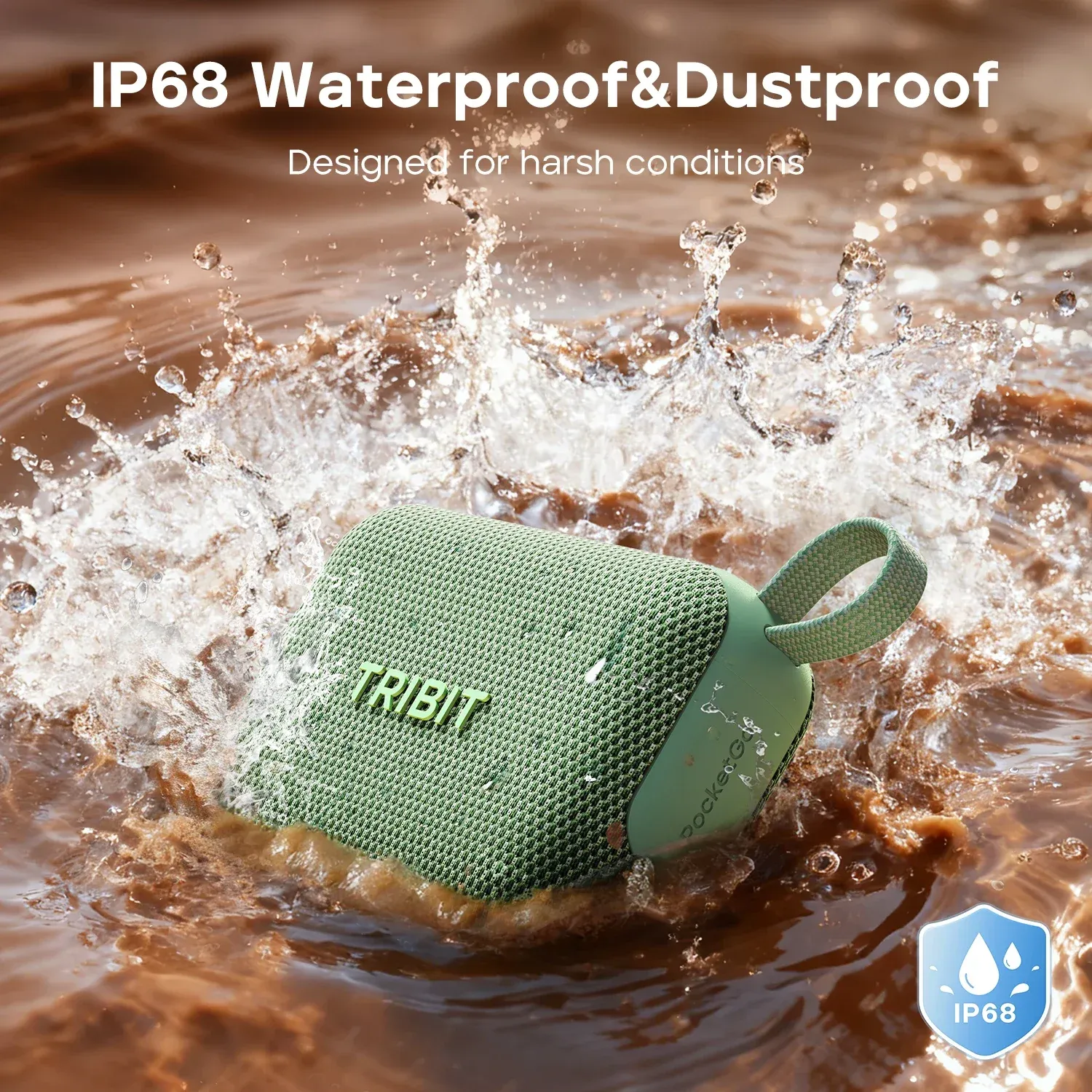 Enceinte Bluetooth portable Tribit PocketGo, étanche IP68, Bluetooth 6.0, micro intégré, TWS, égaliseur via application 4