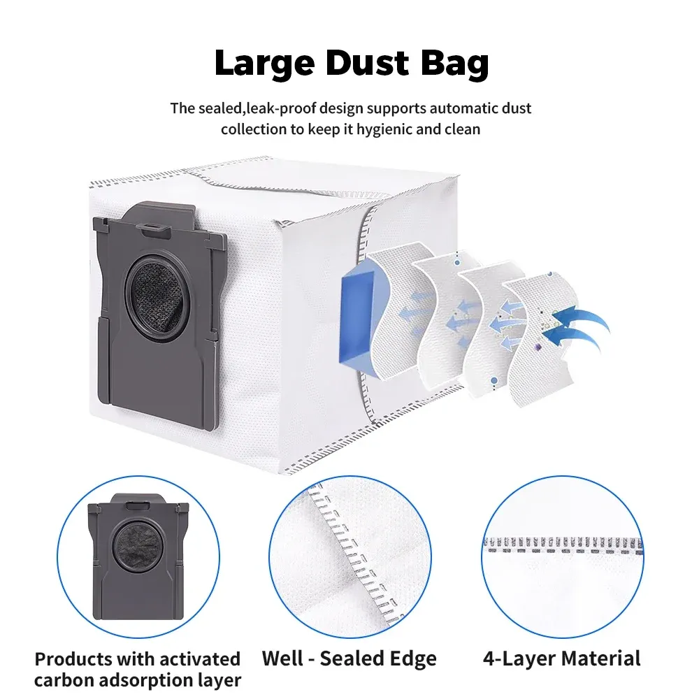 Chiffons de nettoyage, sacs à poussière, brosses principales et latérales et filtres pour Dreame X50 Pro / X50 Ultra / X50 Master / L40S Pro Ultra / L50 Pro Ultra / MOVA V50 Ultra 6