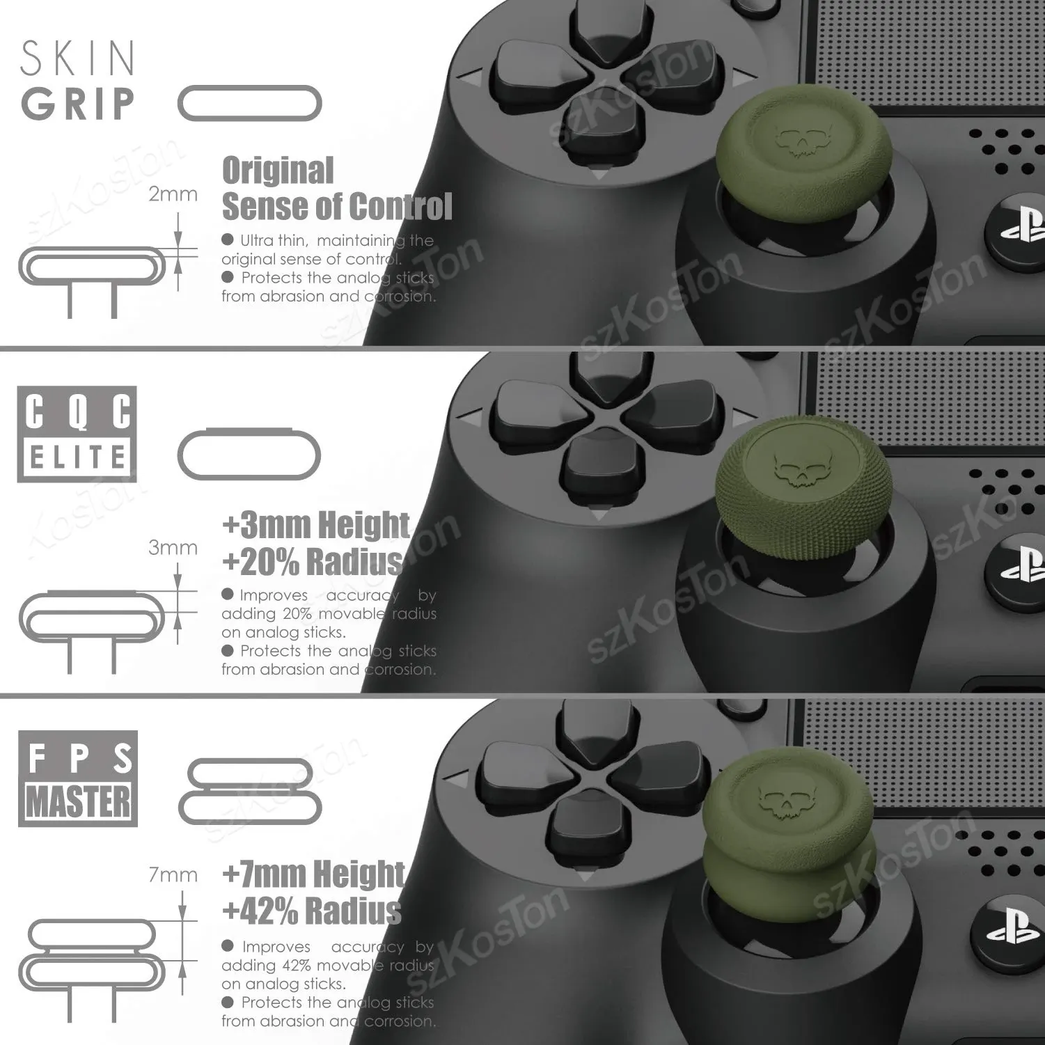 Capuchons de joystick pour manette de jeu, vue détaillée
