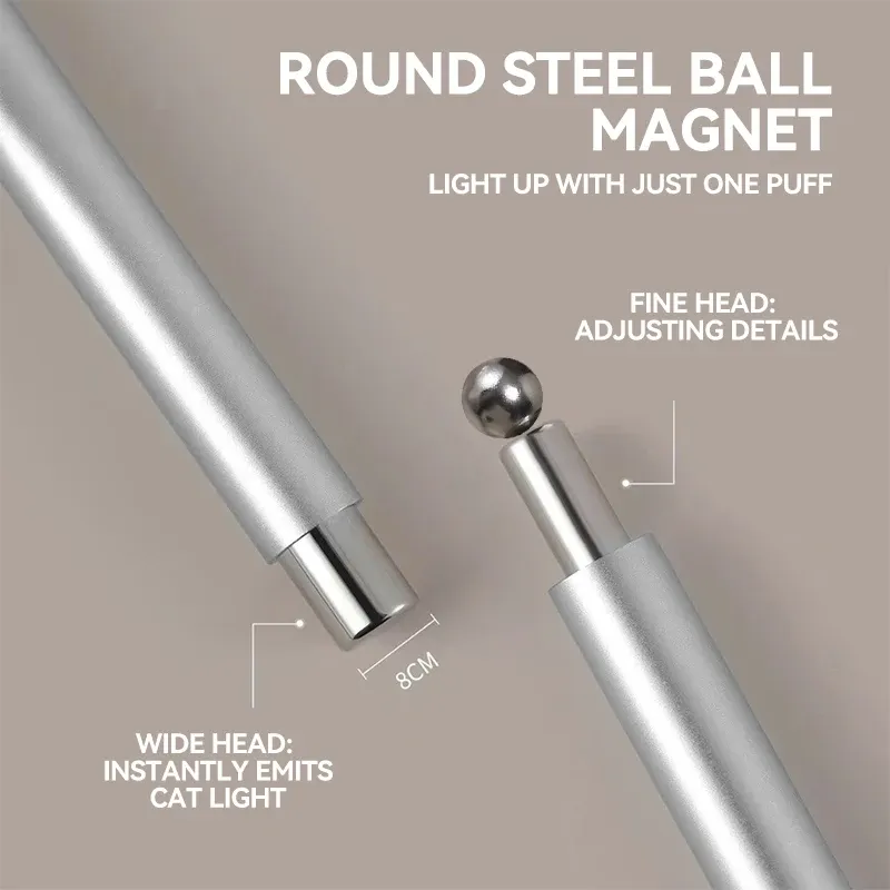 Bâton magnétique pour nail art, boule magnétique œil de chat, poignée en aluminium, outil magnétique cylindrique pour gel UV, outil de design d'ongles double extrémité 5