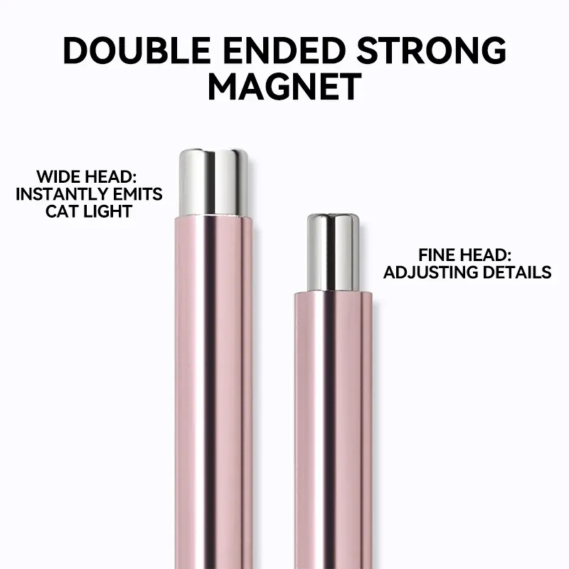 Bâton magnétique pour nail art, boule magnétique œil de chat, poignée en aluminium, outil magnétique cylindrique pour gel UV, outil de design d'ongles double extrémité 6