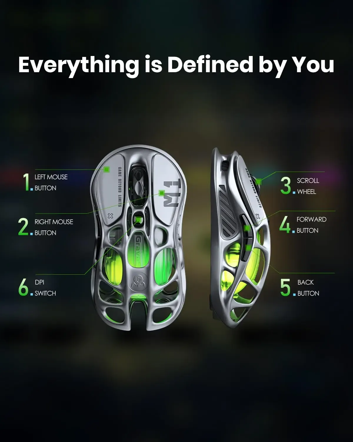 Souris de jeu M1 Pro GravaStar, prise en main