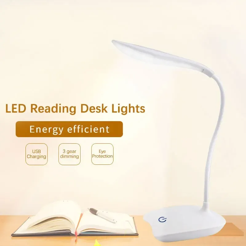 Lampe de bureau LED à intensité réglable, alimentation USB, protection des yeux 7