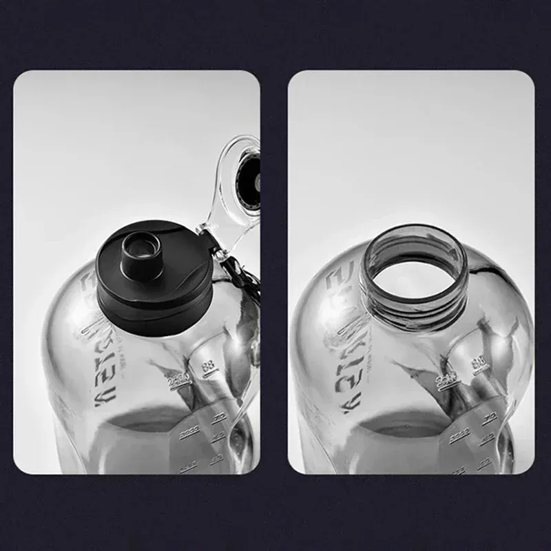 Gourde de sport portable grande capacité 1,7 L / 2,7 L pour fitness, cyclisme et camping 5