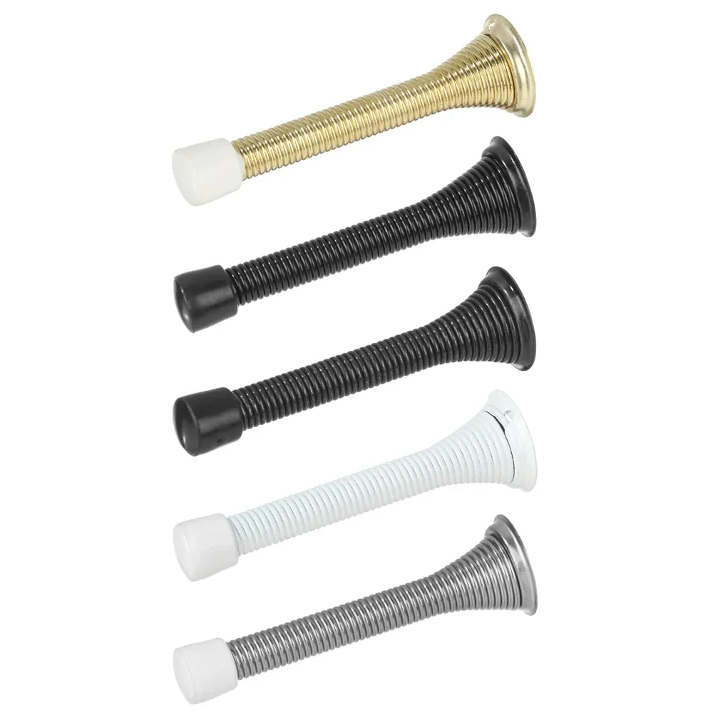 Butée de porte à ressort, finition nickel