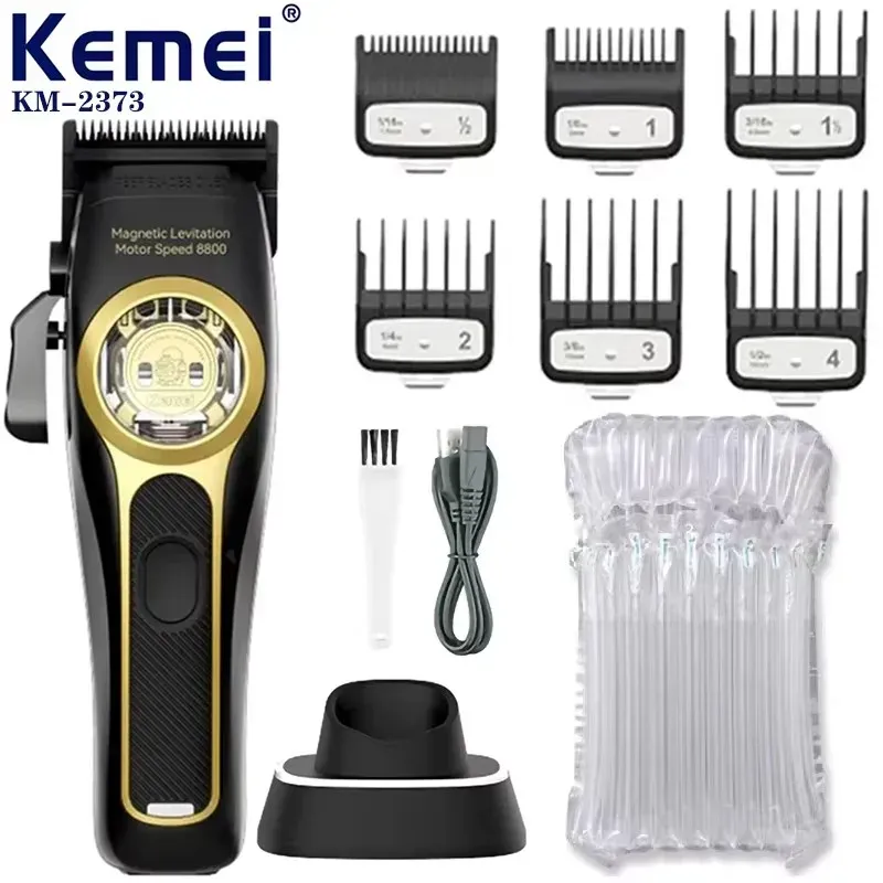 Tondeuse à cheveux Kemei KM-2373 à moteur à lévitation magnétique, avec base de charge, pour hommes 8