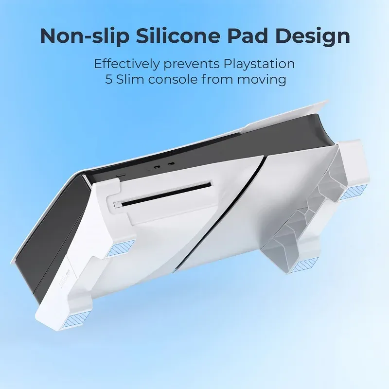 Support horizontal pour console PS5 Slim/Pro, socle de refroidissement antidérapant pour PlayStation 5 Slim, accessoire de jeu 4