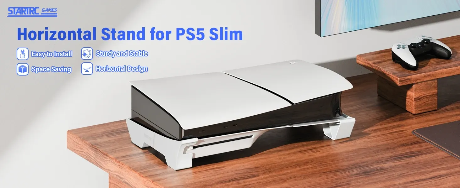 Support horizontal pour PS5 Slim, vue d'ensemble