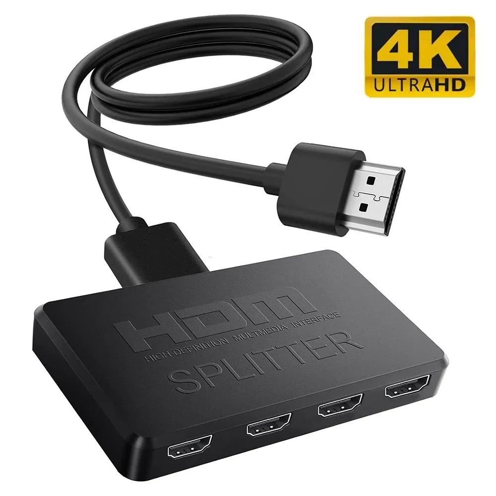 Répartiteur HDMI 4K, 1 entrée 4 sorties, compatible Xbox, PS4, lecteur DVD, PC et ordinateur portable 1