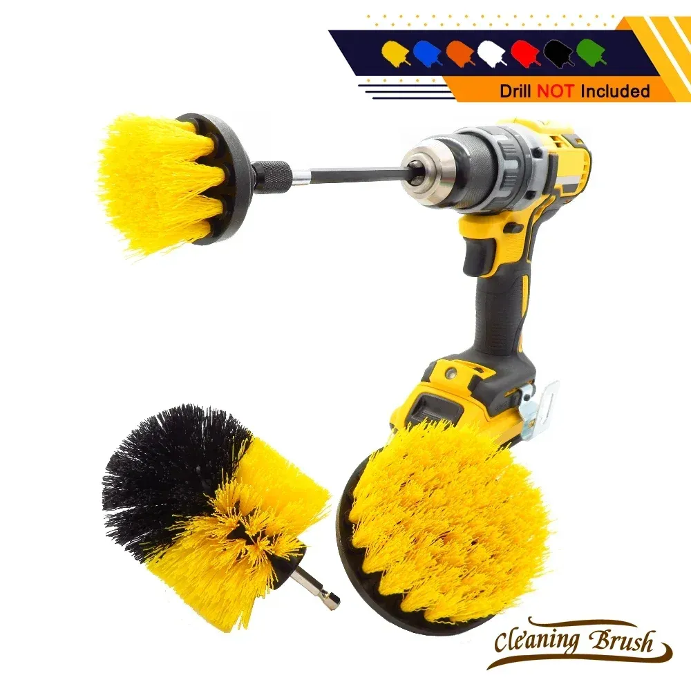 Ensemble de brosses électriques 3,5/4/5 pouces, 1 pièce, brosse de nettoyage pour tapis, cuisines et salles de bains, compatible perceuse 6