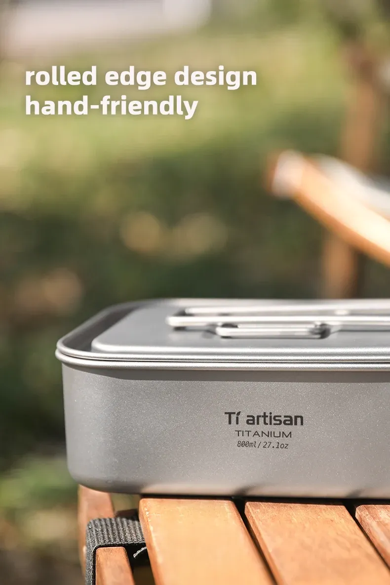 Boîte bento en titane Tiartisan, finitions