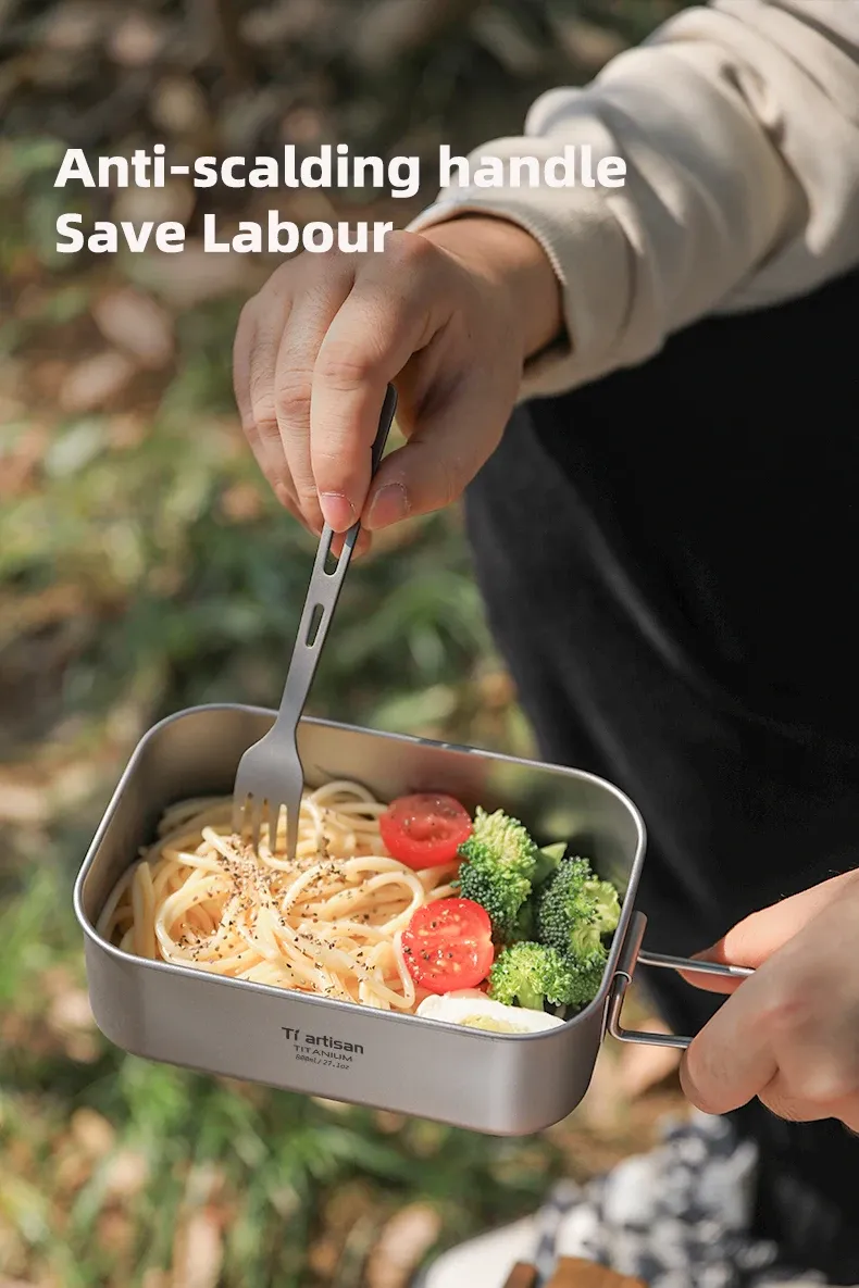 Boîte bento en titane Tiartisan, usage en extérieur