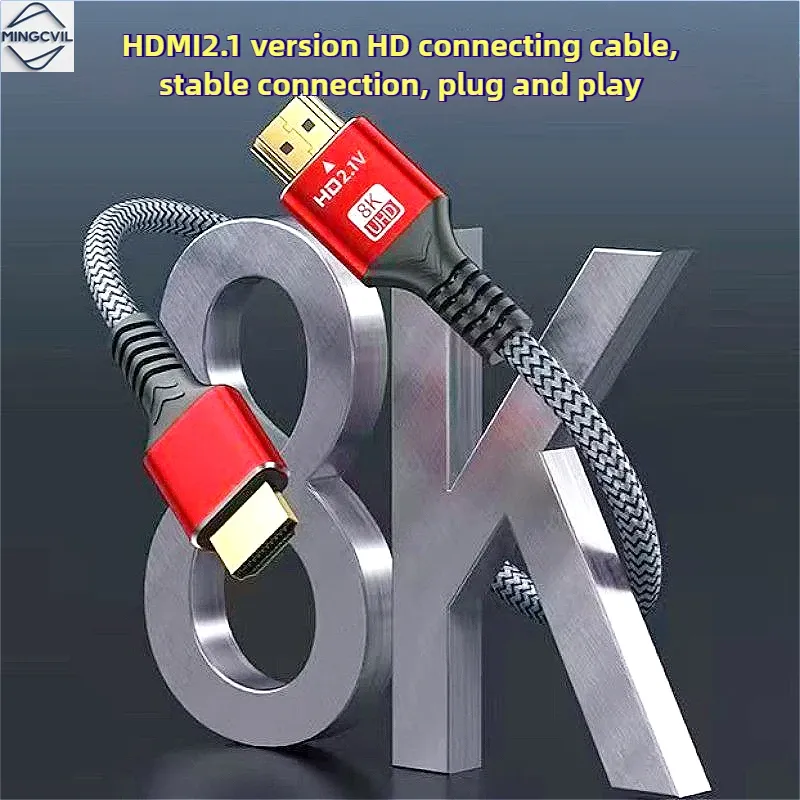 MINGCVIL Câble HDMI 48 Gbps 8K 60 Hz, 4K 120 Hz, HDR, 3D, 1 m, 2 m, 3 m, 5 m, compatible HDMI 2.1, pour téléviseur HD et PC 2