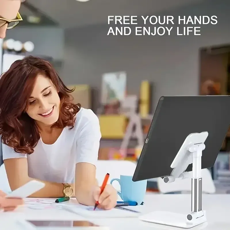 Support de téléphone portable pliable et télescopique multifonctionnel pour bureau et chevet 3