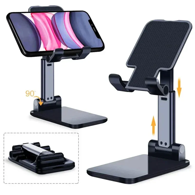Support de téléphone portable pliable et télescopique multifonctionnel pour bureau et chevet