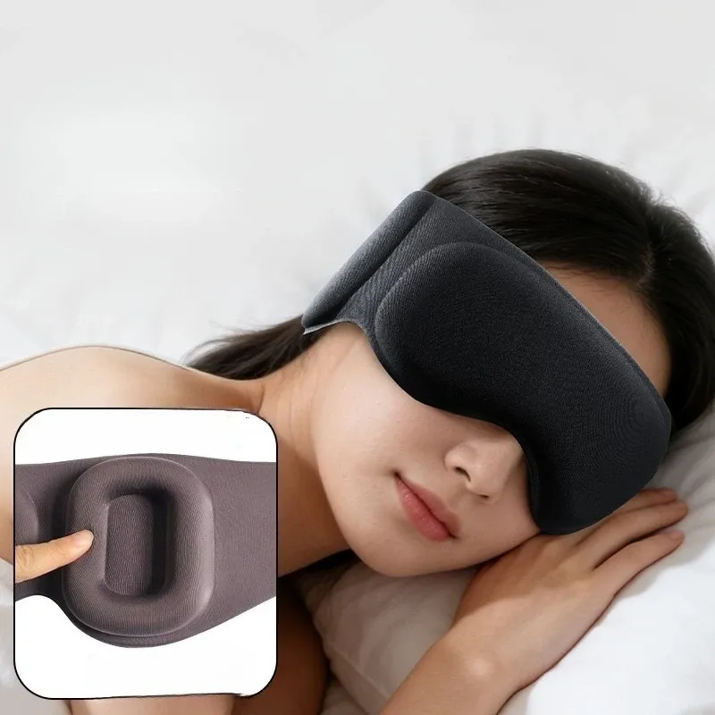 Masque de sommeil lesté 2-en-1 en 3D, couverture intégrale avec cache-oreilles anti-bruit et anti-lumière, pour dormeurs latéraux