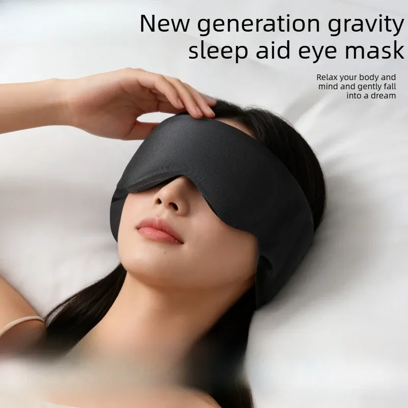 Masque de sommeil lesté 2-en-1 en 3D, couverture intégrale avec cache-oreilles anti-bruit et anti-lumière, pour dormeurs latéraux 3