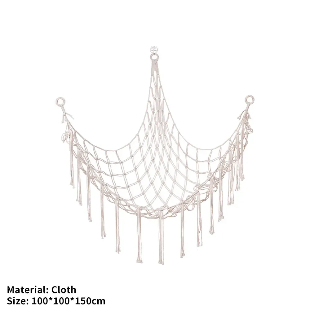 Hamac mural d'angle en coton tissé pour le rangement des jouets et peluches, forme animal pour enfants 8