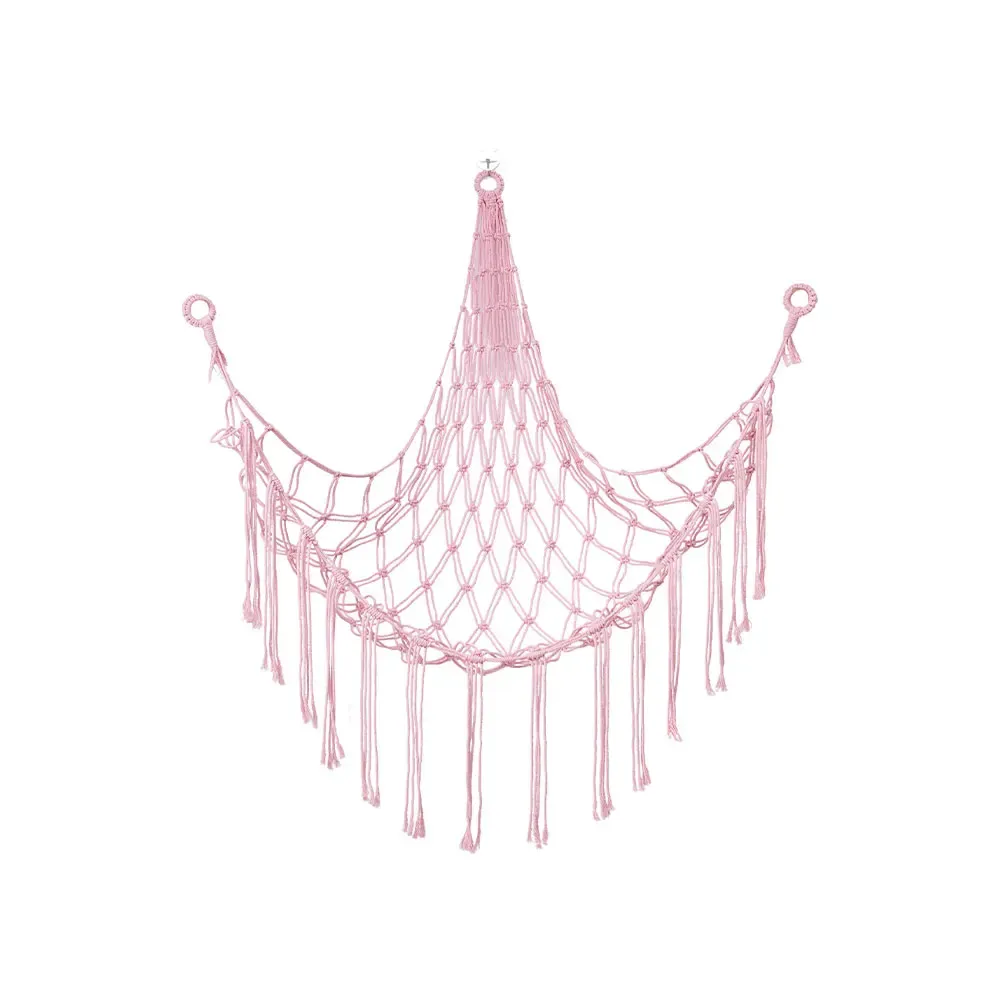 Hamac mural d'angle en coton tissé pour le rangement des jouets et peluches, forme animal pour enfants 7