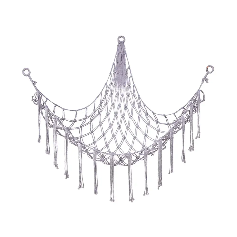 Hamac mural d'angle en coton tissé pour le rangement des jouets et peluches, forme animal pour enfants 14