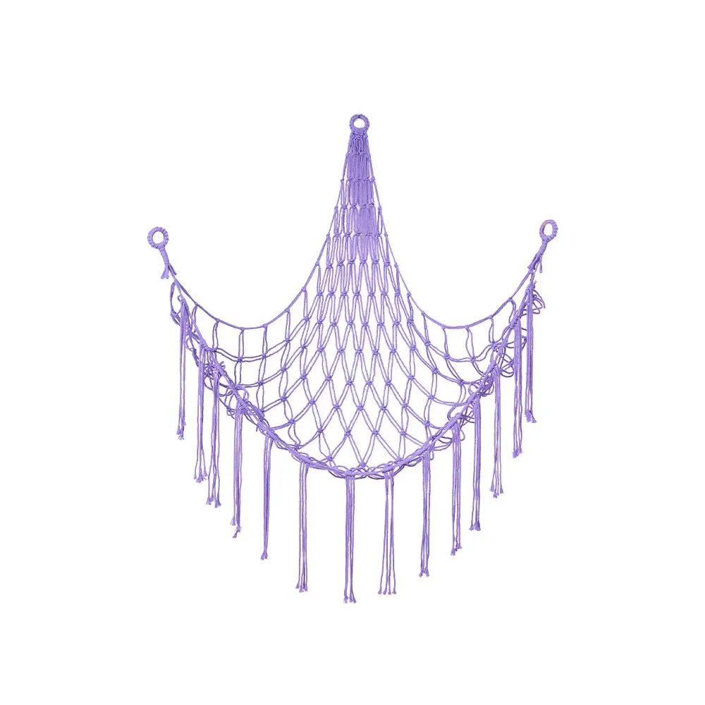 Hamac mural d'angle en coton tissé pour le rangement des jouets et peluches, forme animal pour enfants 13