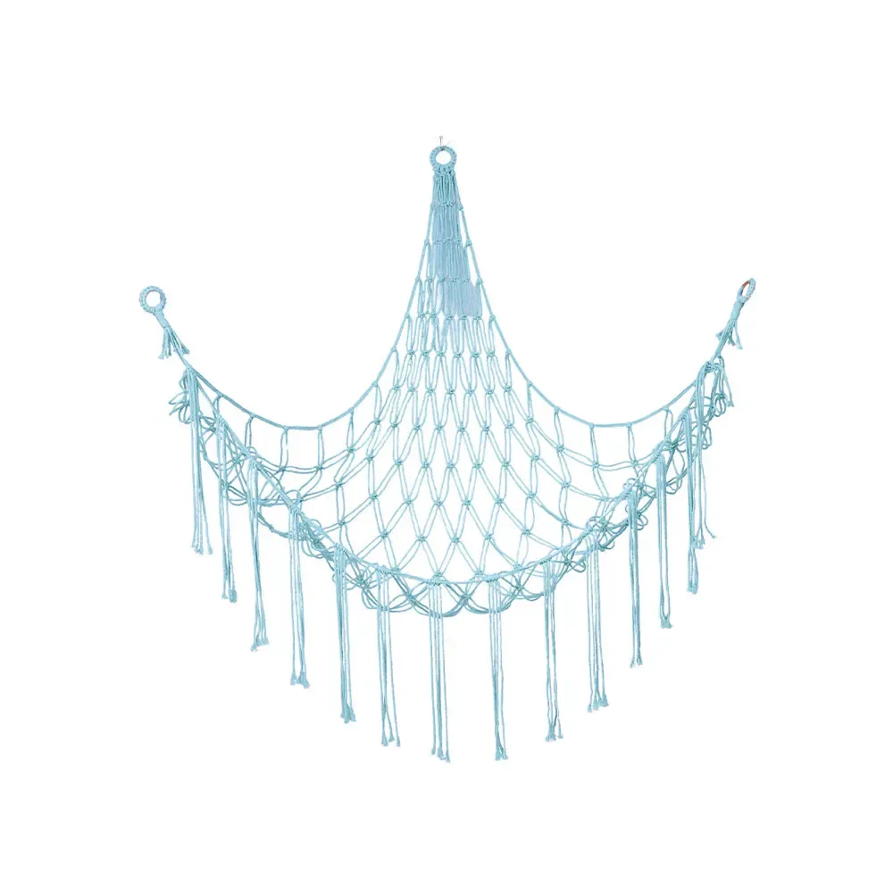 Hamac mural d'angle en coton tissé pour le rangement des jouets et peluches, forme animal pour enfants 12