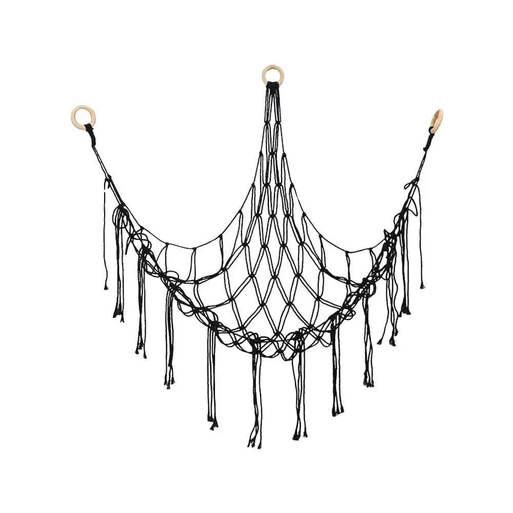 Hamac mural d'angle en coton tissé pour le rangement des jouets et peluches, forme animal pour enfants 15
