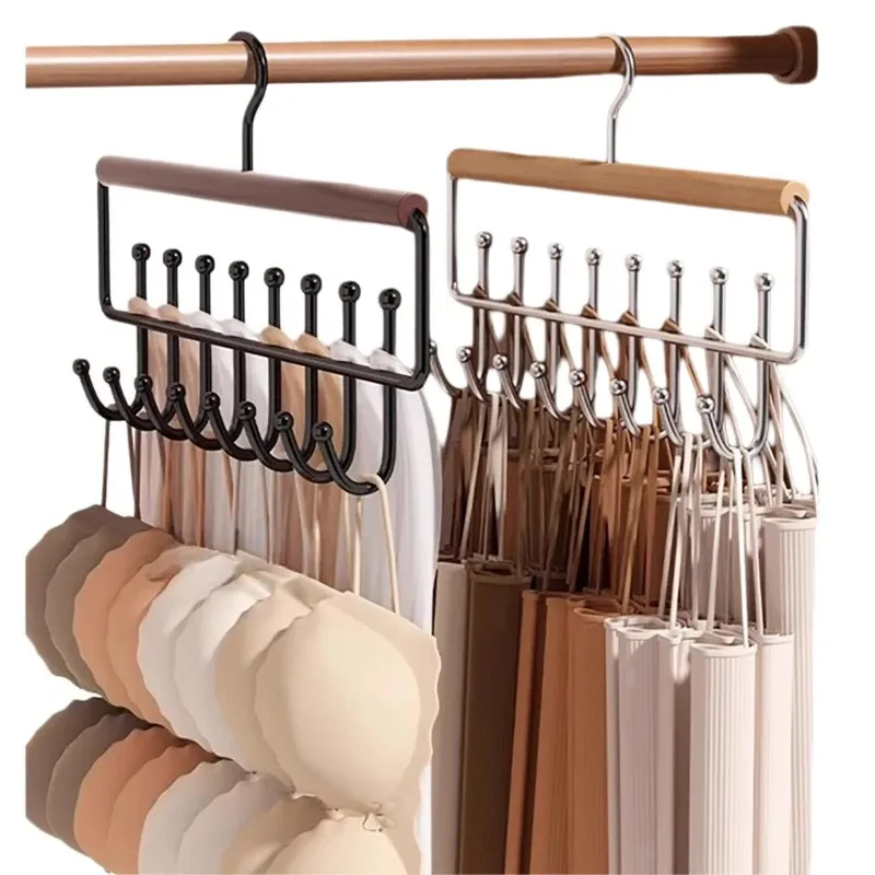 Organisateur de rangement en bois à crochets multiples pour sous-vêtements, soutiens-gorge et gilets – Cintres durables et peu encombrants 4