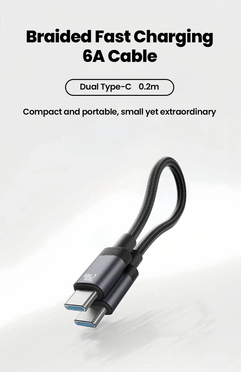 Vue d'ensemble du câble USB-C tressé magnétique