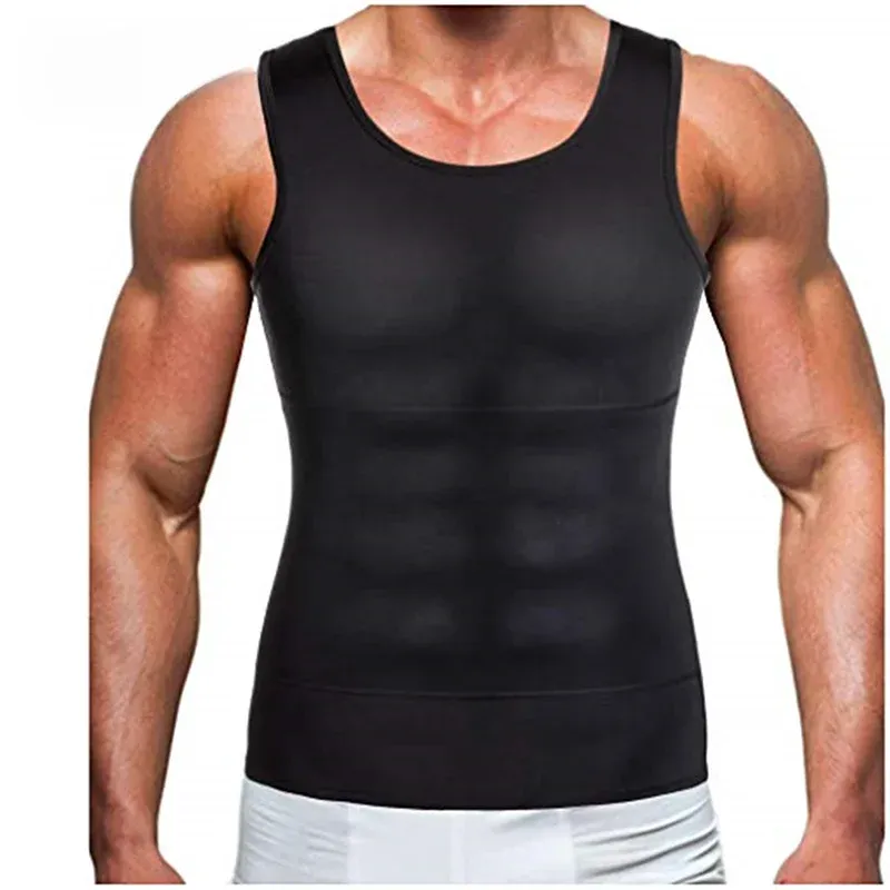 Gilet amincissant pour homme, gaine corset modelante, sous-vêtement de compression ventre - Image 1