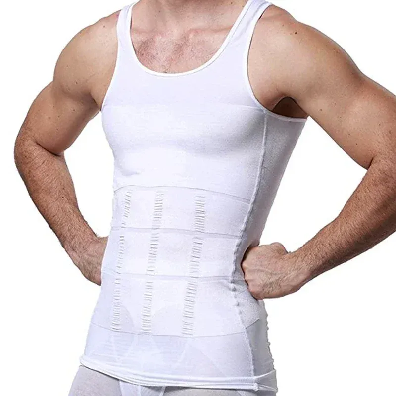Gilet amincissant pour homme, gaine corset modelante, sous-vêtement de compression ventre 3