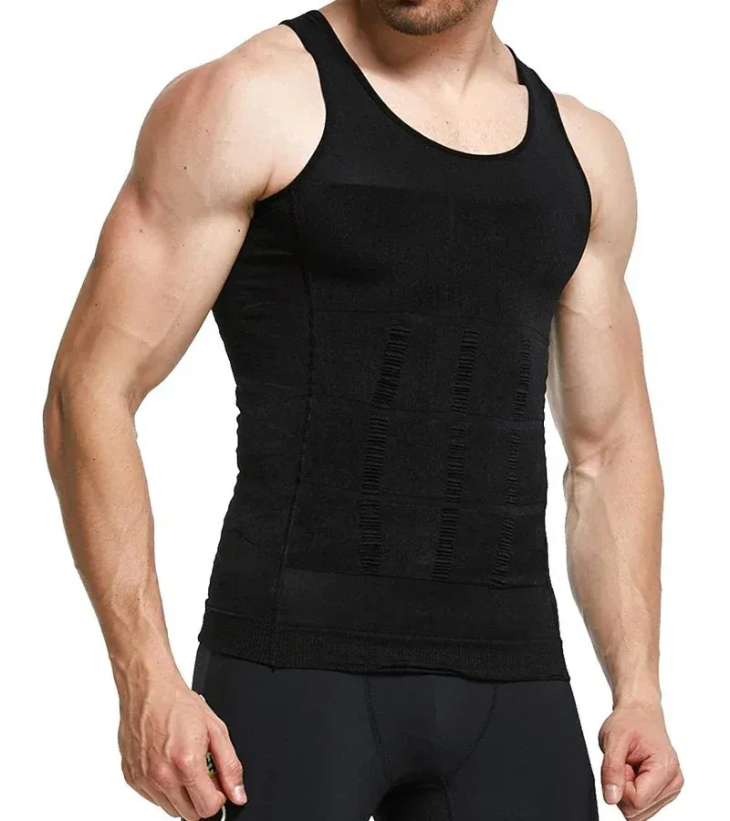 Gilet amincissant pour homme, gaine corset modelante, sous-vêtement de compression ventre 2