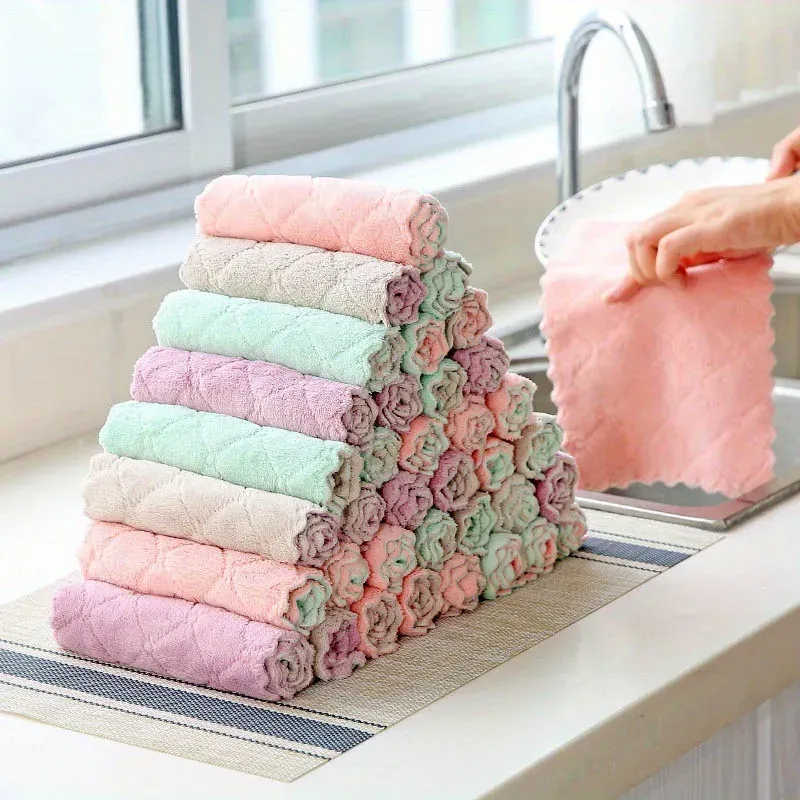 Lot de 10 chiffons à vaisselle en microfibre double face