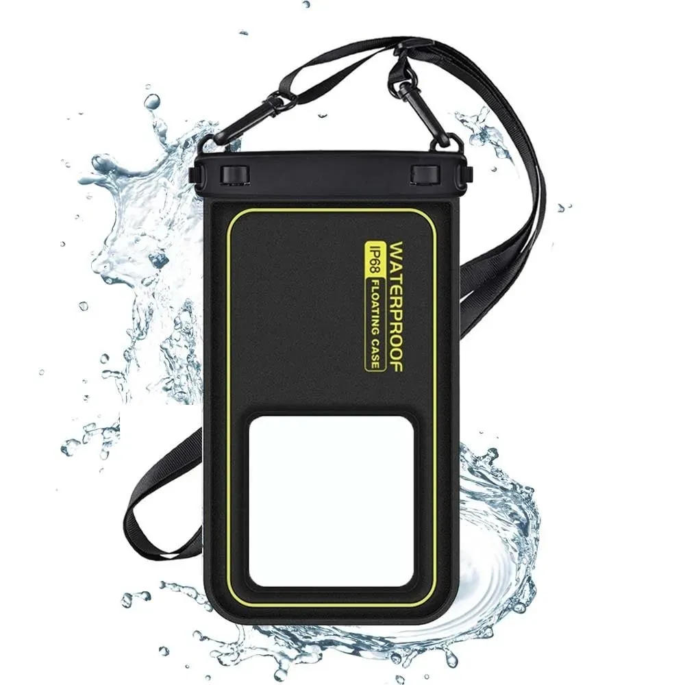 Smartphone dans une pochette étanche flottante