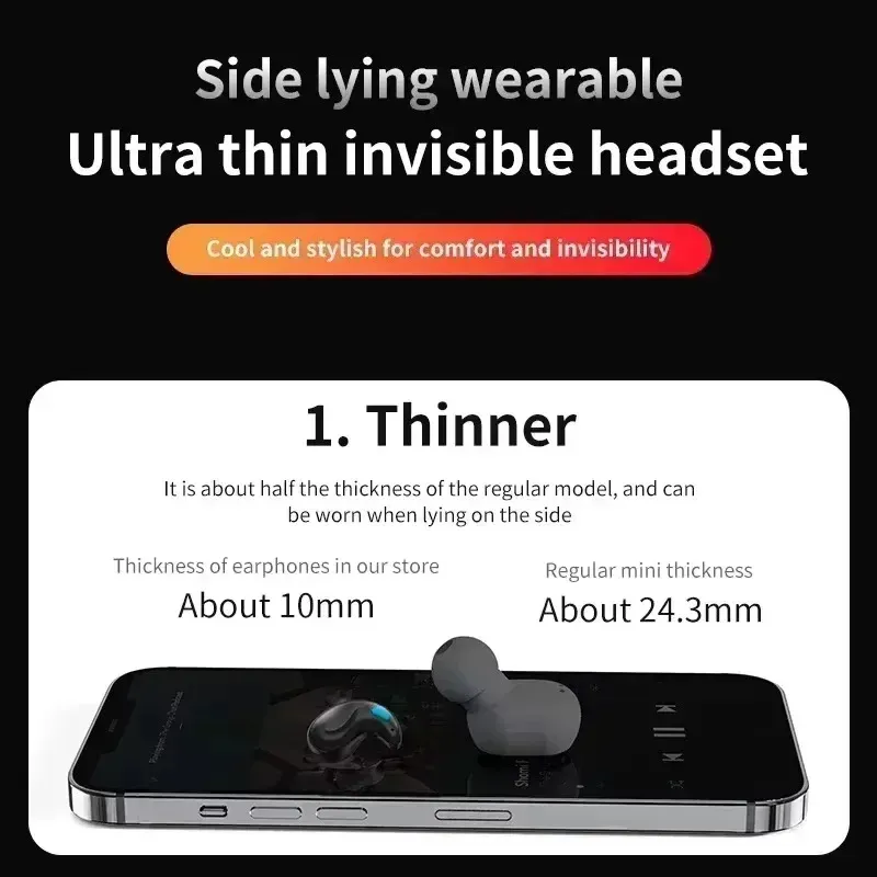 Écouteurs sans fil X55 Bluetooth 5.0 à réduction de bruit, son HiFi stéréo pour le sport, le jeu et le sommeil 3