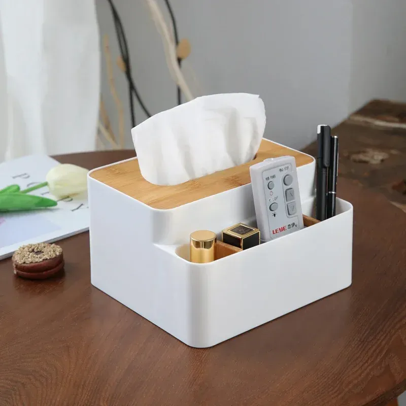 Boîte de rangement multifonction pour télécommandes de téléviseur, climatiseur, cuisine et bureau, avec compartiments 2
