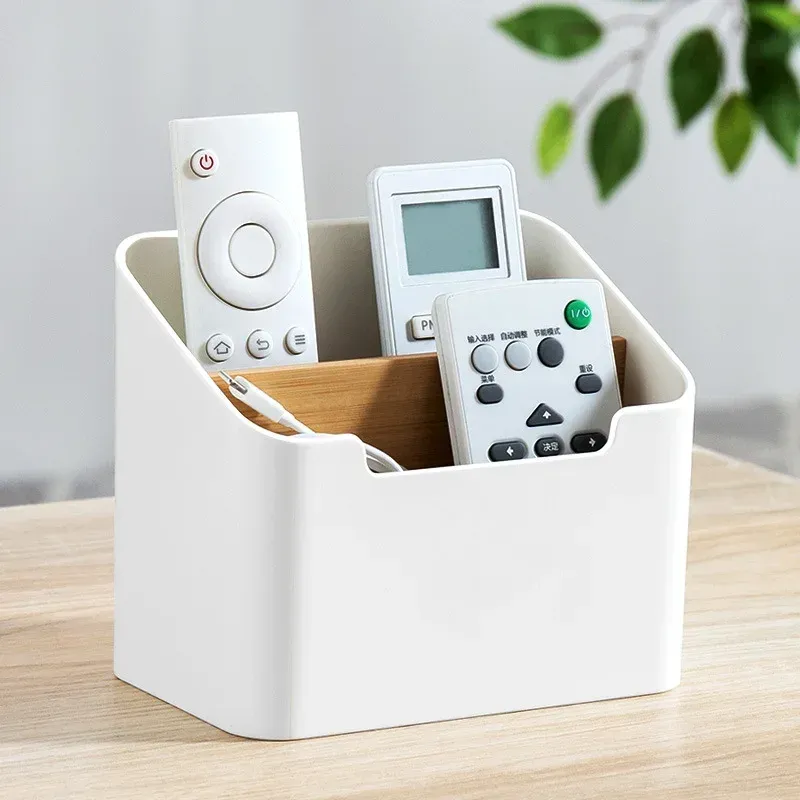 Boîte de rangement multifonction pour télécommandes de téléviseur, climatiseur, cuisine et bureau, avec compartiments 4