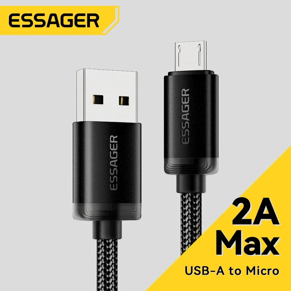 Câble Micro USB Essager à charge rapide et transfert de données, compatible Xiaomi, Realme, Huawei, OPPO et Samsung