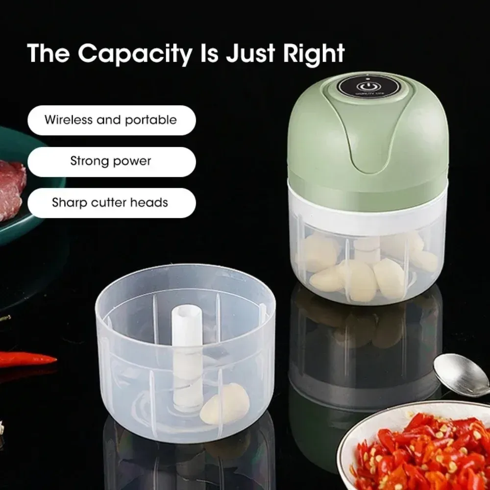 Hachoir électrique portable USB 250 ml pour ail, viande et légumes 1