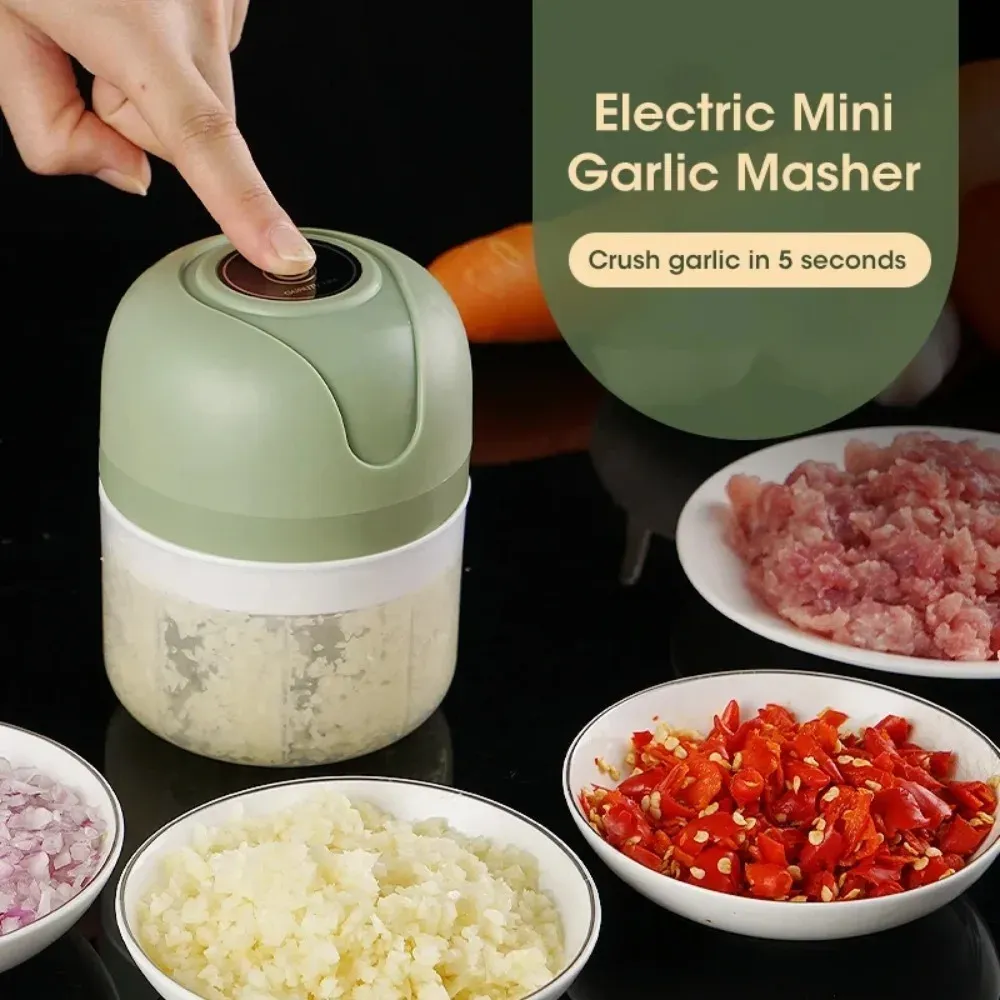 Hachoir électrique portable USB 250 ml pour ail, viande et légumes 2