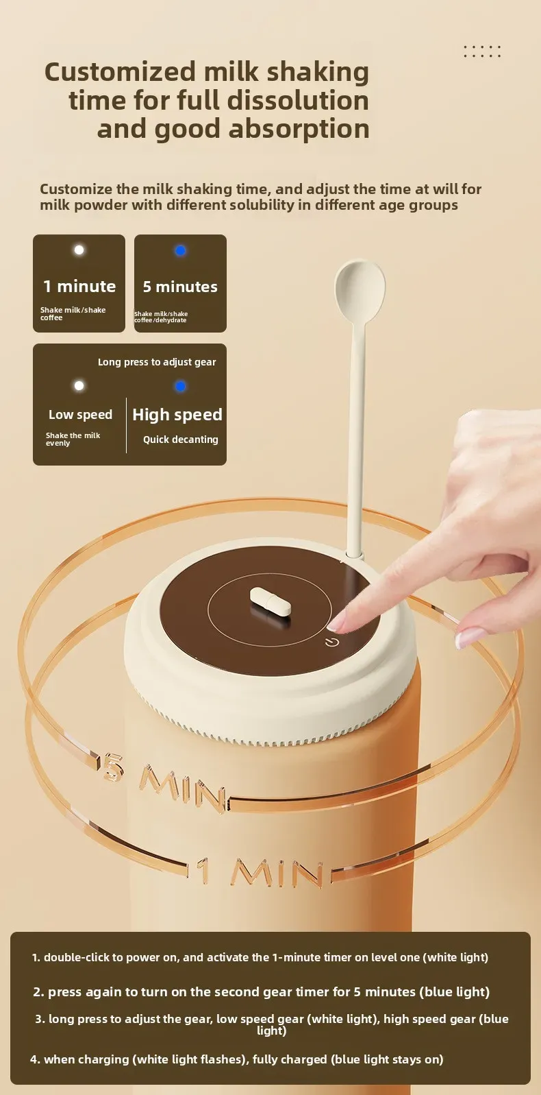 Design élégant de la tasse mélangeuse