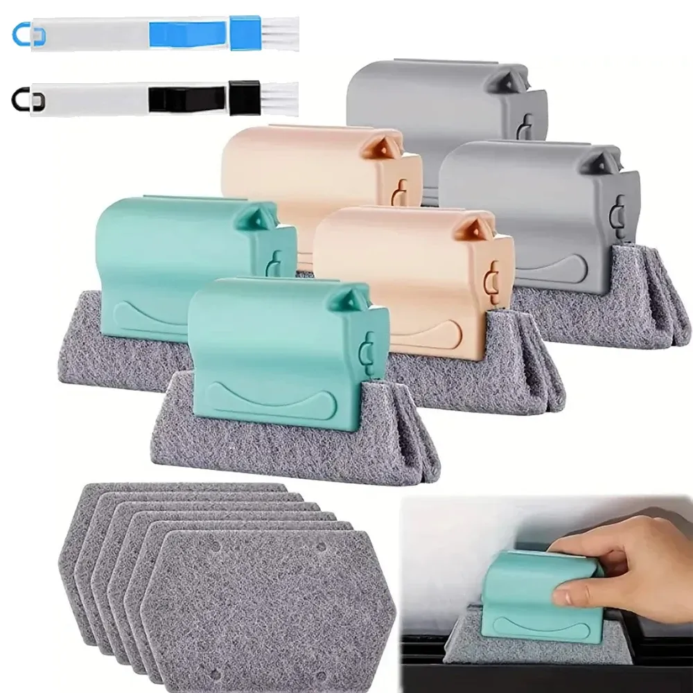 Nettoyeur de rainures de fenêtres, ensemble d'outils pour le nettoyage des rainures de portes coulissantes et des interstices domestiques
