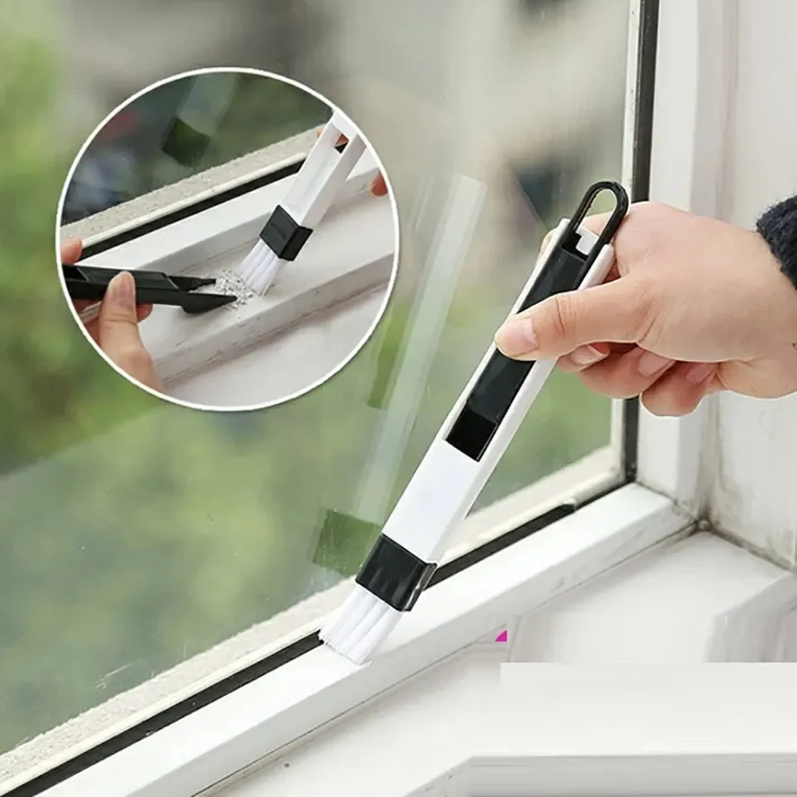 Nettoyeur de rainures de fenêtres, ensemble d'outils pour le nettoyage des rainures de portes coulissantes et des interstices domestiques 2