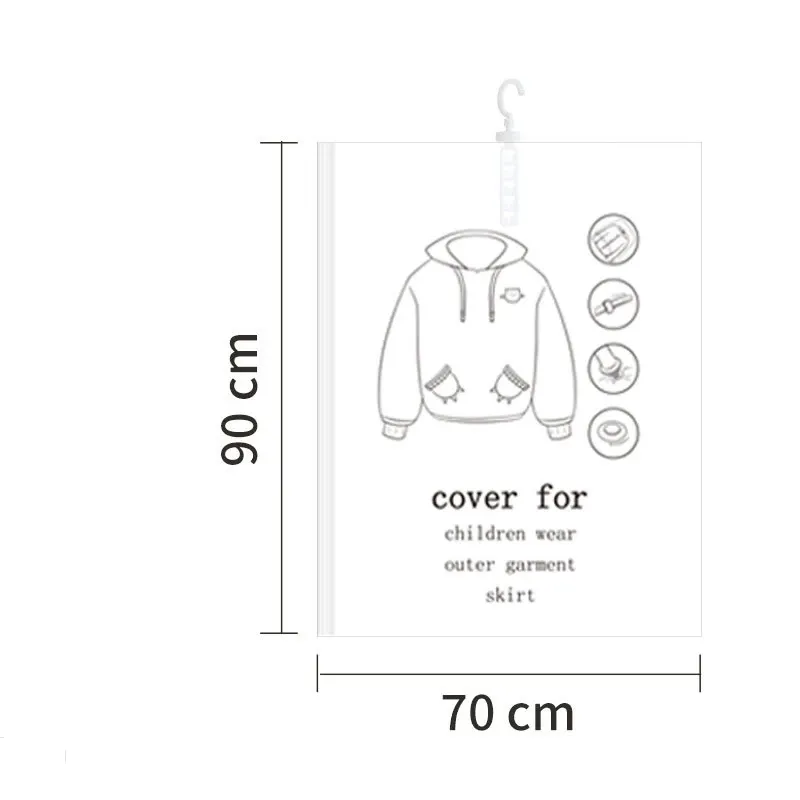 Sacs de rangement sous vide suspendus pour vêtements, avec crochets robustes 7
