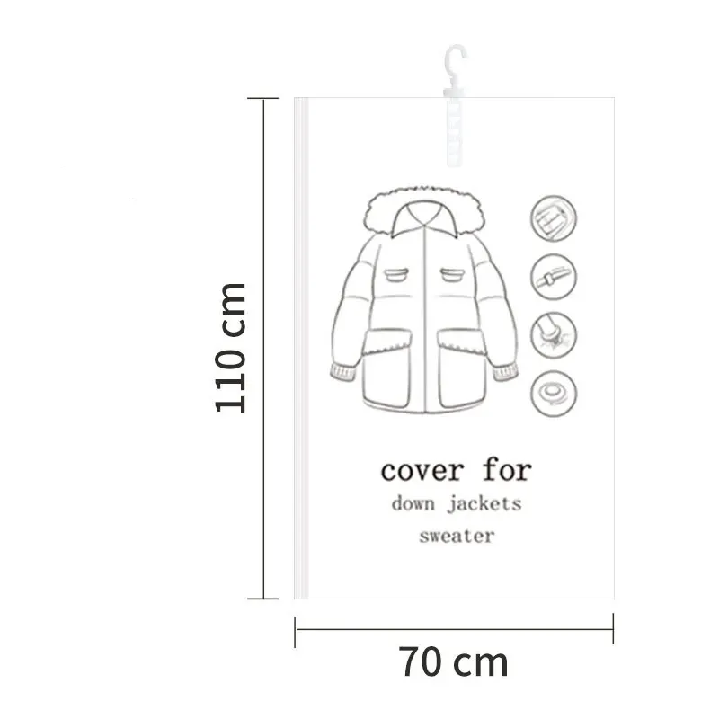 Sacs de rangement sous vide suspendus pour vêtements, avec crochets robustes 8