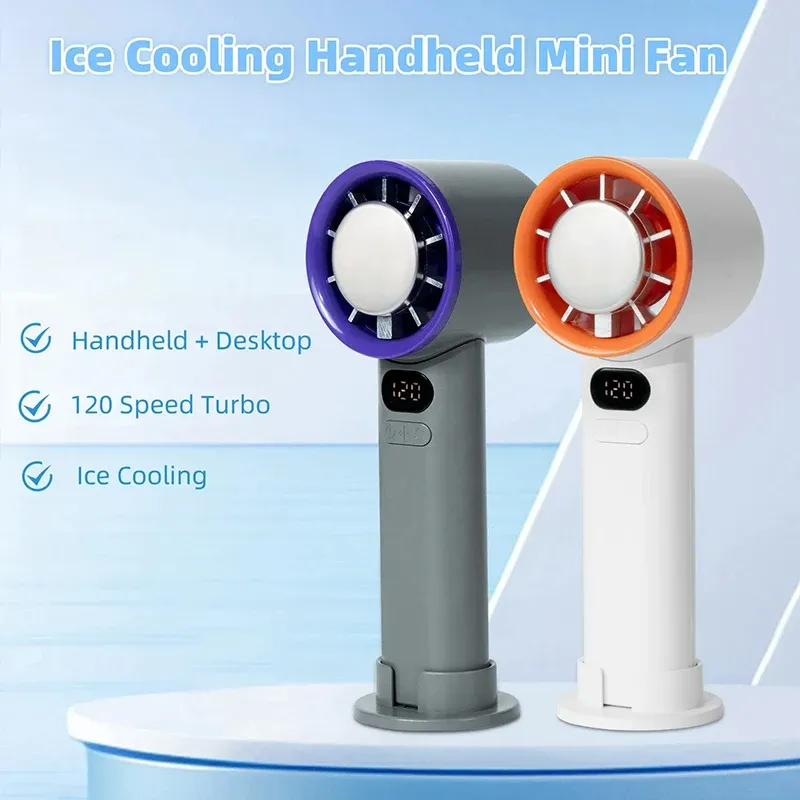 Mini ventilateur portatif sans pales à 120 vitesses, rechargeable, avec refroidissement instantané et mode glace 2