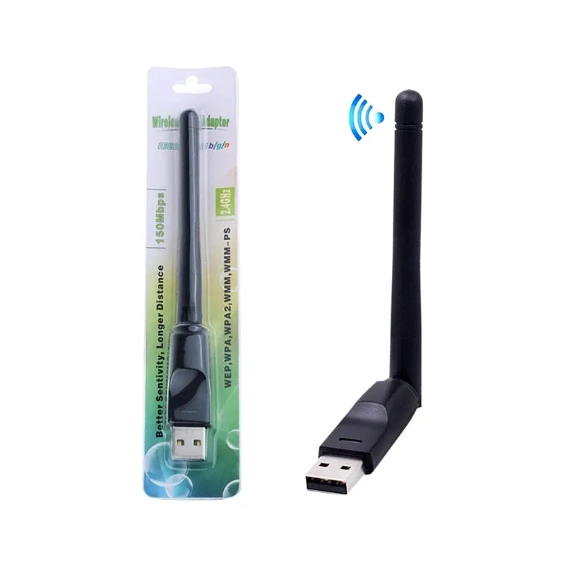 Adaptateur WiFi USB mini 150 Mbps, carte réseau sans fil MT7601 RTL8188, récepteur WiFi, dongle 802.11 b/g/n pour PC, ordinateur portable, Windows, 2,4 GHz
