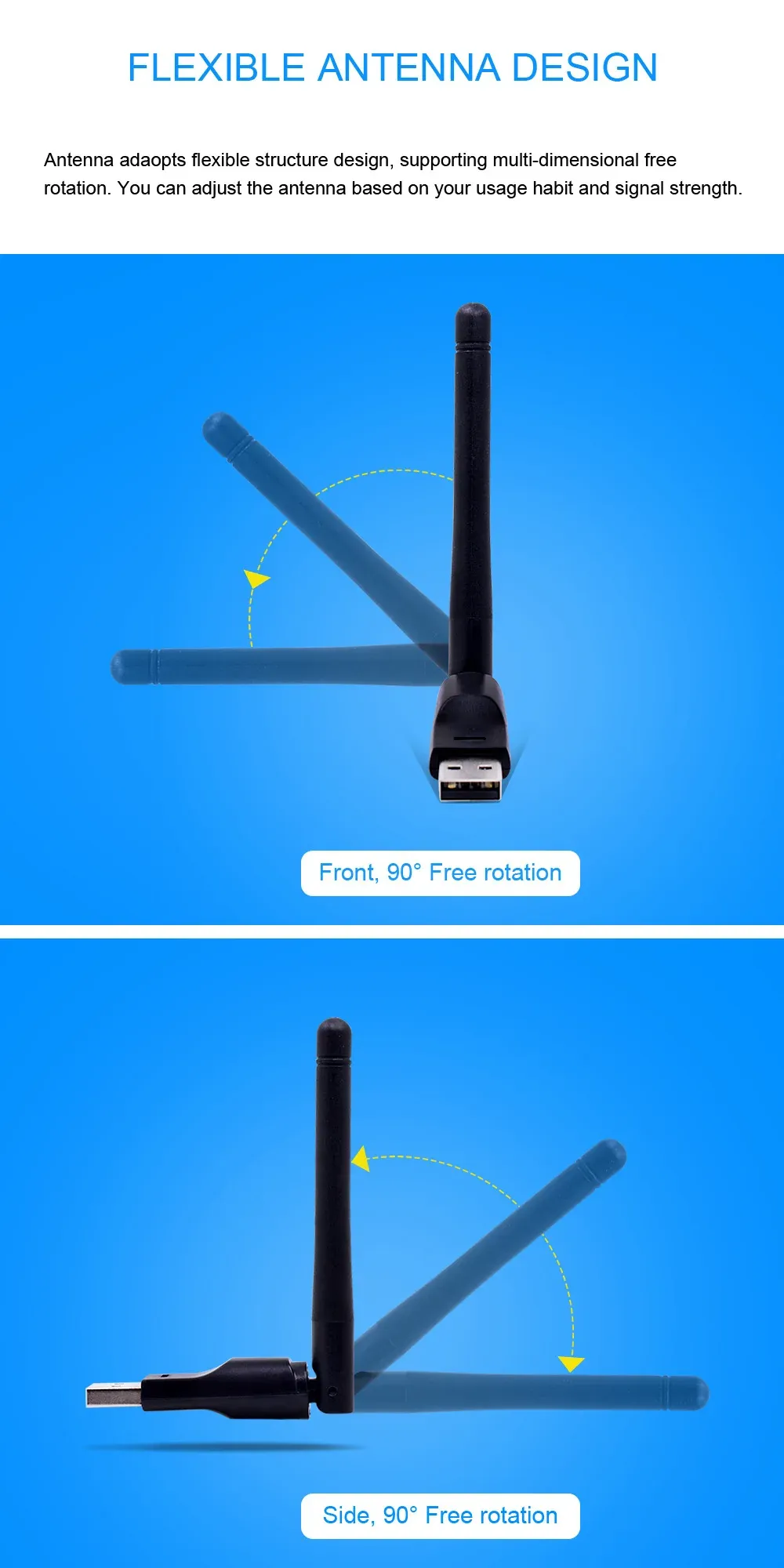 Adaptateur WiFi Mini USB, vue détaillée