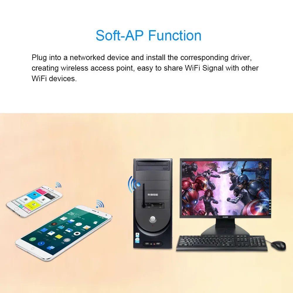 Adaptateur WiFi Mini USB, accessoire de connexion