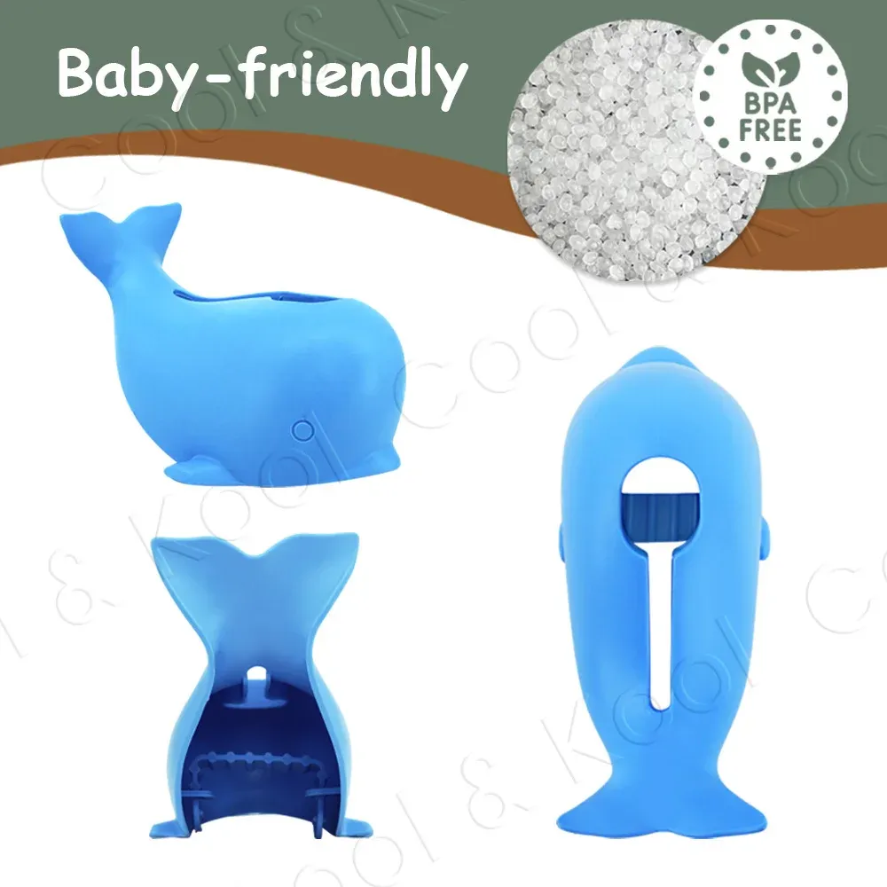 Protège-robinet baleine en silicone souple, protection anti-chocs pour le bain de bébé 3